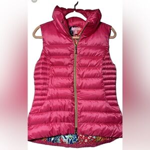 Lily Pulitzer Down Puffer Vest Womens Sz M Pockets Resort Vacay Cruise Preppy